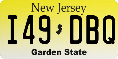 NJ license plate I49DBQ