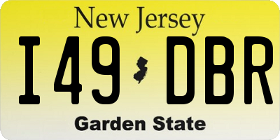 NJ license plate I49DBR