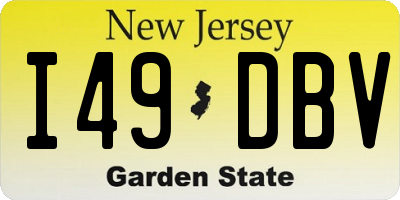 NJ license plate I49DBV