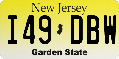 NJ license plate I49DBW