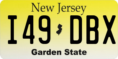 NJ license plate I49DBX