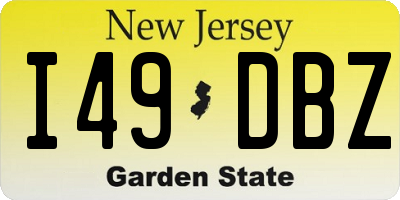 NJ license plate I49DBZ