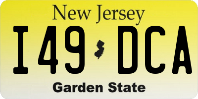 NJ license plate I49DCA
