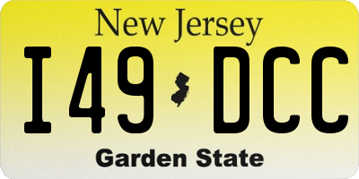 NJ license plate I49DCC