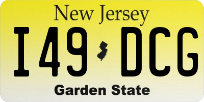 NJ license plate I49DCG