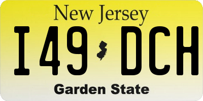 NJ license plate I49DCH