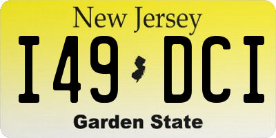 NJ license plate I49DCI