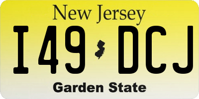 NJ license plate I49DCJ