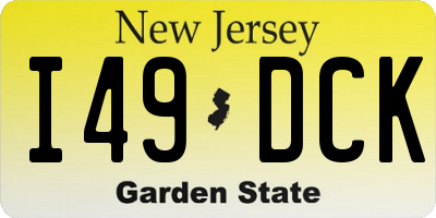 NJ license plate I49DCK