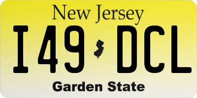 NJ license plate I49DCL