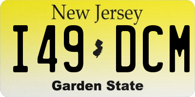 NJ license plate I49DCM