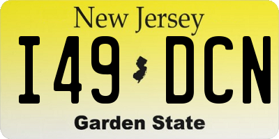 NJ license plate I49DCN