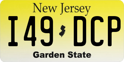 NJ license plate I49DCP