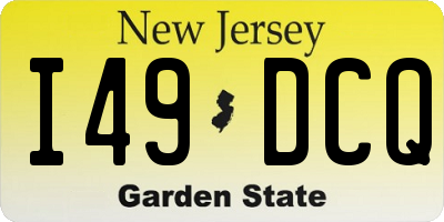 NJ license plate I49DCQ