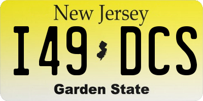 NJ license plate I49DCS