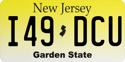 NJ license plate I49DCU