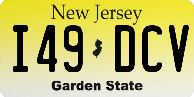 NJ license plate I49DCV
