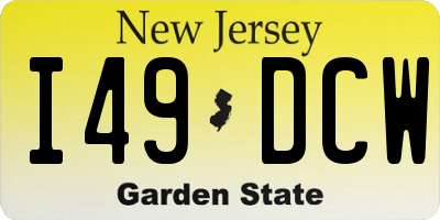 NJ license plate I49DCW