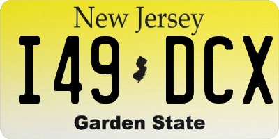 NJ license plate I49DCX