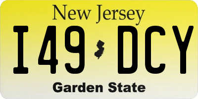 NJ license plate I49DCY
