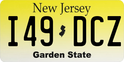 NJ license plate I49DCZ