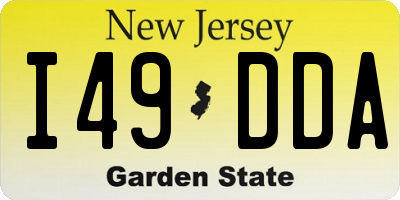 NJ license plate I49DDA