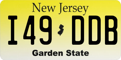 NJ license plate I49DDB