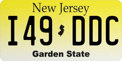 NJ license plate I49DDC