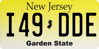 NJ license plate I49DDE