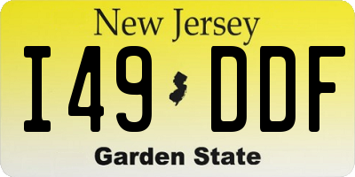 NJ license plate I49DDF