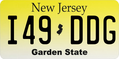 NJ license plate I49DDG