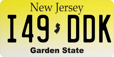 NJ license plate I49DDK