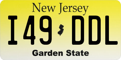 NJ license plate I49DDL