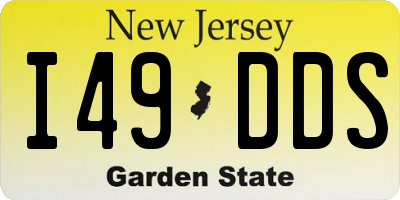 NJ license plate I49DDS