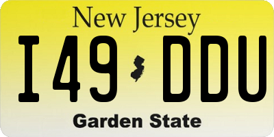 NJ license plate I49DDU