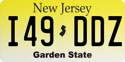 NJ license plate I49DDZ