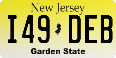 NJ license plate I49DEB