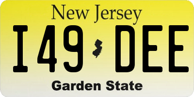 NJ license plate I49DEE