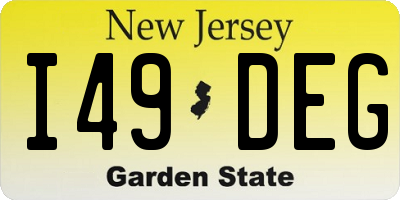 NJ license plate I49DEG