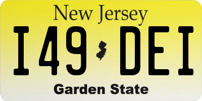 NJ license plate I49DEI