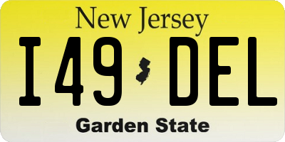 NJ license plate I49DEL
