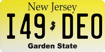 NJ license plate I49DEO