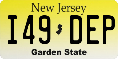 NJ license plate I49DEP