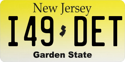 NJ license plate I49DET
