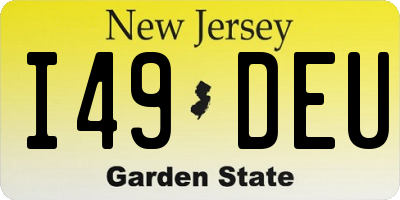 NJ license plate I49DEU