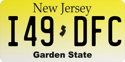 NJ license plate I49DFC