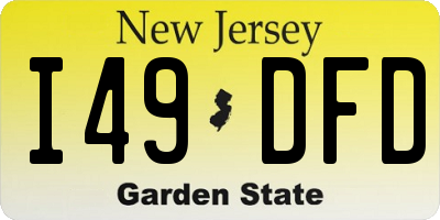 NJ license plate I49DFD