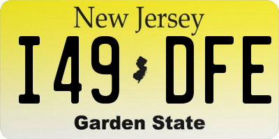 NJ license plate I49DFE