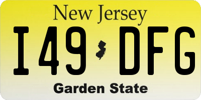 NJ license plate I49DFG