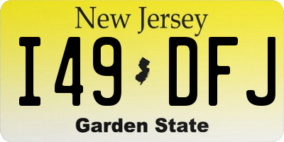 NJ license plate I49DFJ